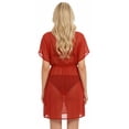 thumbnail image 2 of HAPPY BAY Women's Beachwear Swimsuit Coverups Summer Swim Beach Cover ups for Swimwear Women Bikini Sheer Chiffon Cover up Dress for Women M-L Solid Plain, Red, 2 of 5