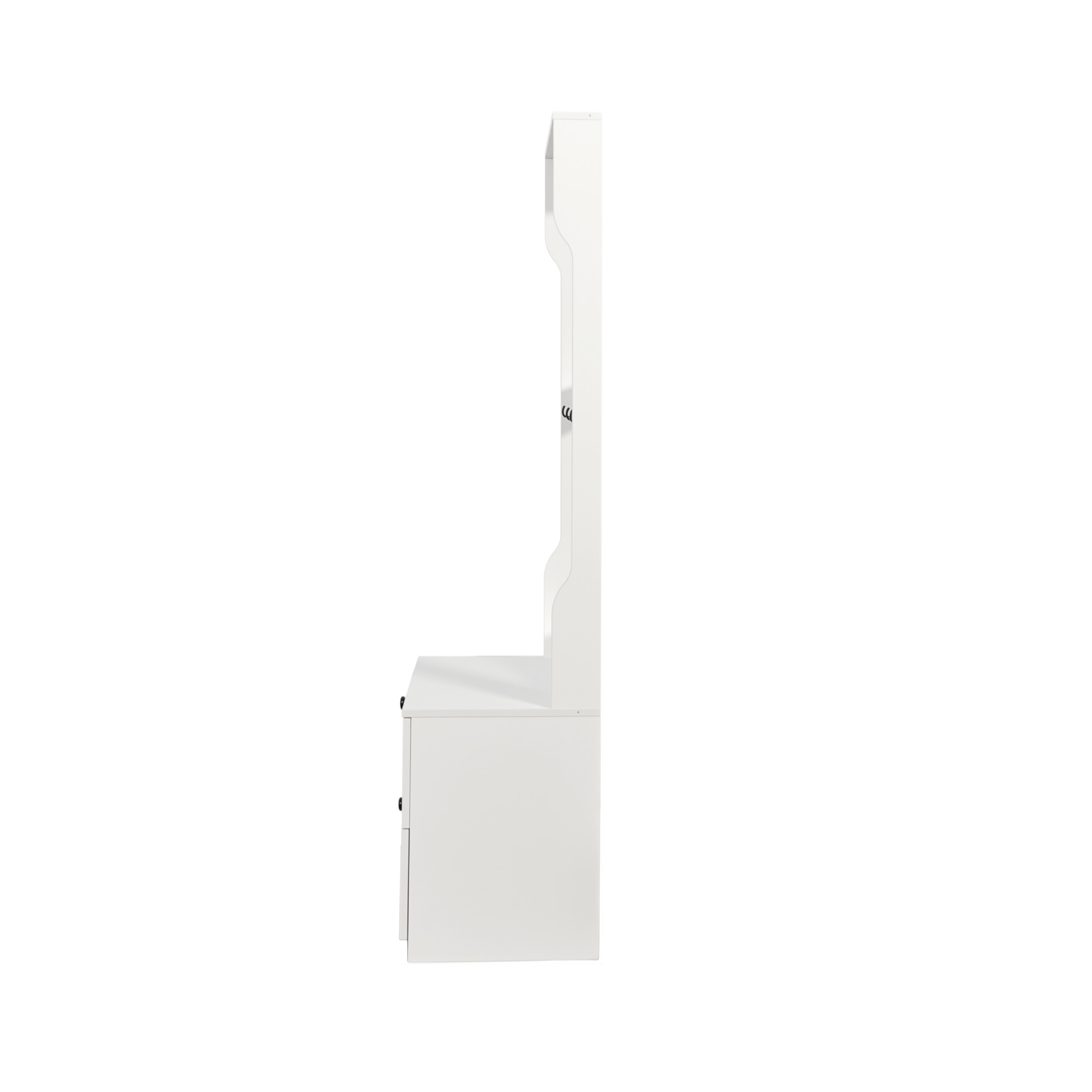 Noble House 67.3" 2-in-1 Coat Rack Nightstand, Drawer Storage & Hooks, Freestanding Wood Organizer, White