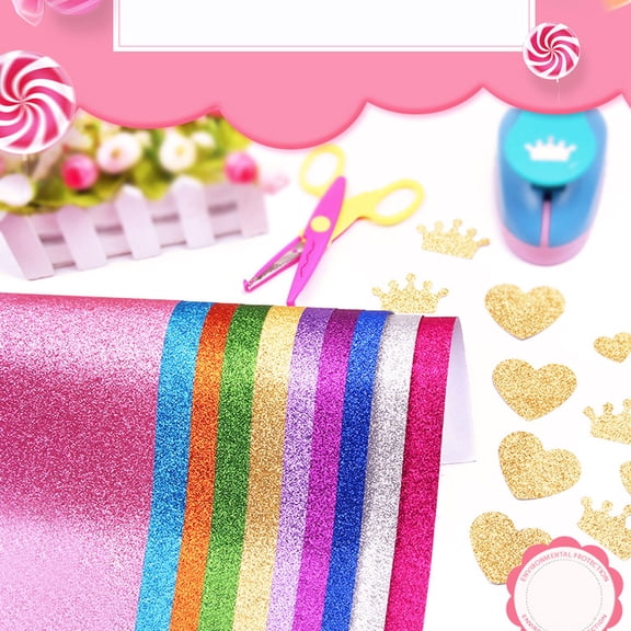 UPGRATOR Assorted Color Glitter Paper Sheets for DIY Hand Craft Projects Premium Safe Manual Material