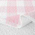 thumbnail image 5 of Erosebridal Classic Pink Gingham Twin Quilt Set,Classic Geometric Plaid Twin Coverlet Set For Boys,2 Pieces, 5 of 7