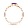 thumbnail image 2 of ANGARA Natural East-West Pear Amethyst Wave Shank Solitaire Ring in 14K Rose Gold for Women (Size-7x5mm) | February Birthstone, Birthday, Anniversary, Jewelry Gift for Women | Natural Amethyst Ring, 2 of 10
