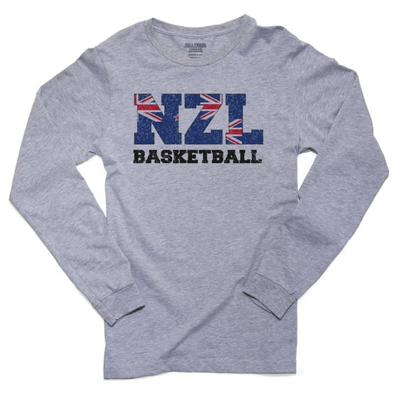New Zealand Basketball - Olympic Games - Rio - Flag Men's Long Sleeve Grey T-Shirt