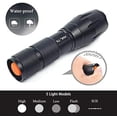 thumbnail image 3 of Juego de 2 linternas LED de alta potencia con 2 baterías recargables 18650, linterna táctica con cargador USB, 3 of 5