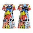 thumbnail image 3 of Bixox Robe d'Été à Manches Courtes pour Femmes Robe Ample Longueur Genou avec Poches-Chats Amusants, 3 of 7