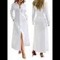 thumbnail image 3 of Vestidos Camiseros para Mujer, Casuales, de Larga, con Botones y Maxivestidos M, 3 of 7