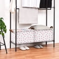 thumbnail image 3 of Yayeee Foldable Storage Basket for Shelves Set of 2 Waterproof Cloth Bins with Handles, Pink Polka Dots, 3 of 7