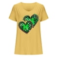 thumbnail image 4 of lcziwo St. Patrick's Day T Shirt for Women Lucky Clover Graphic Tees Casual Loose Fit Irish Shirts Cute U Neck Tunic Tops Blouse Yellow M, 4 of 5