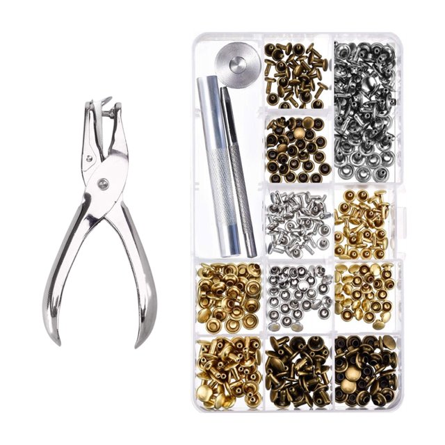 Riwesomey 360 Unids/caja Remache Sujetador de hierro Craft Push Pin Pieza de repuesto Accesorio de artesanía para artesano casero Herramientas y ferretería