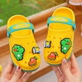 thumbnail image 2 of LIIPEE Boys Sandals Summer Cute Comfortable Cartoon Closed Toe Non- Soft Sole On Water Shoes Leisure Pool Beach Outdoor Indoor Wear Clogs,Yellow,5-6 Years, 2 of 3