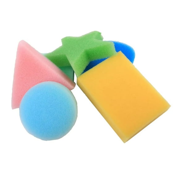 Paint Sponges for Kids,Sponge Painting Early Learning Sponge Shapes Sponge Models Art Craft Drawing Tools 6Pieces