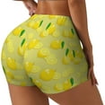 thumbnail image 2 of Kdxio Bright Lemons Print Workout Shorts for Women Seamless Soft Smooth Gym Yoga Scrunch Active Shorts, 2 of 9