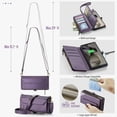thumbnail image 3 of Compatible with Samsung Galaxy S25 Edge Wallet Case, 10 Card Slots & 1 Zipper Coin Pocket & 1 Cash Slot & 1 Cash Pocket & Lanyard & Crossbody Strap & Kickstand & RFID Blocking Phone Case, Purple, 3 of 7