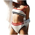 thumbnail image 2 of Sngxgn Women Two Piece Swimsuit Athletic Bathing Suits for Women Tummy Control High Waisted Swimsuits(White,M), 2 of 8