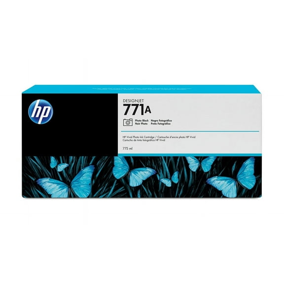 HP 771A 775-ml Photo Black DesignJet Ink Cartridge, B6Y21A