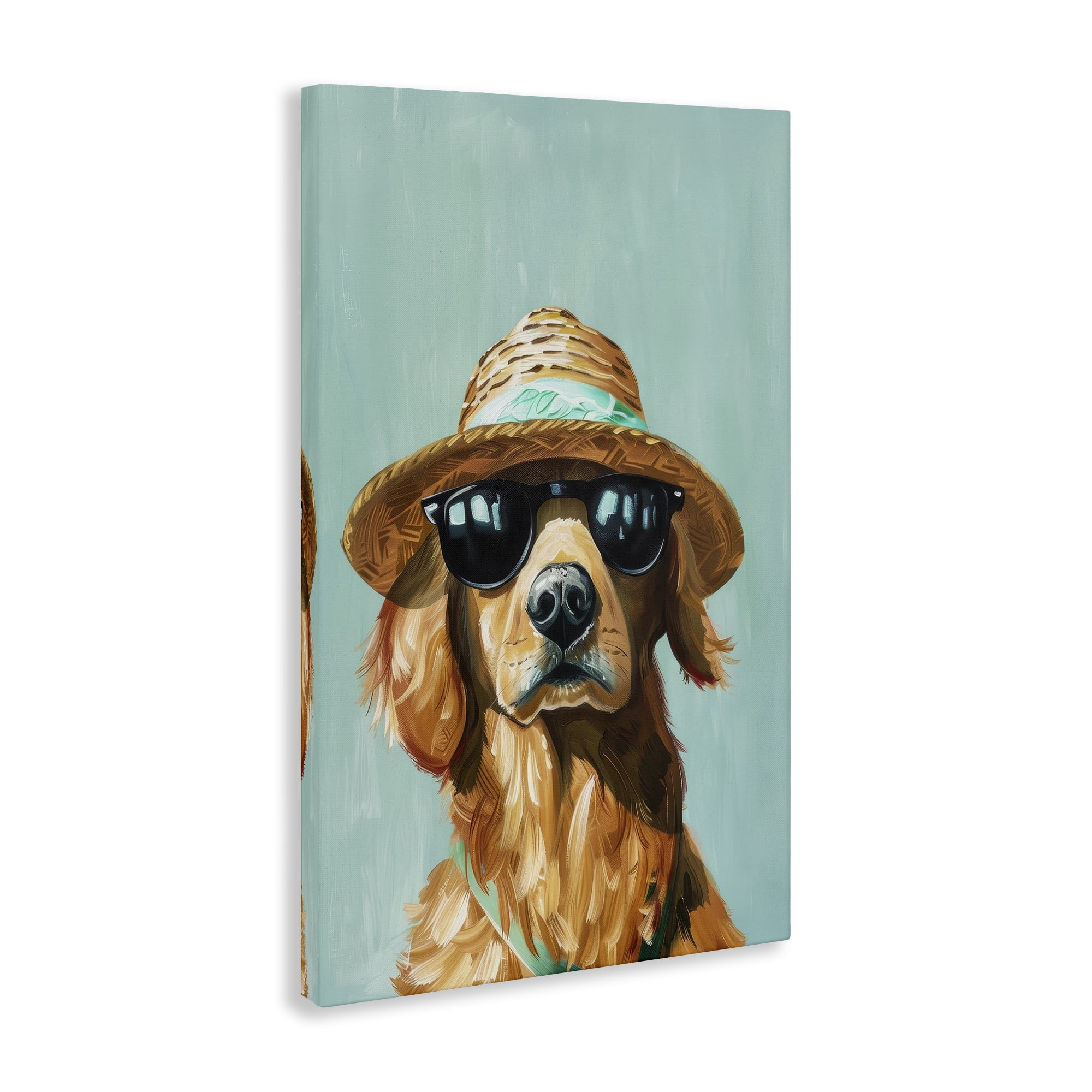 Stupell Industries Beach Ready Dog Animals & Insects Painting Gallery Wrapped Canvas Art Print Wall Art, 30 x 45