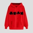 thumbnail image 2 of VBTAPA Women's St. Patrick's Day Hoodies Irish Shamrock Graphic Casual Long Sleeve Hooded Pullover Sweatshirts with Kangaroo Pocket Red S, 2 of 5