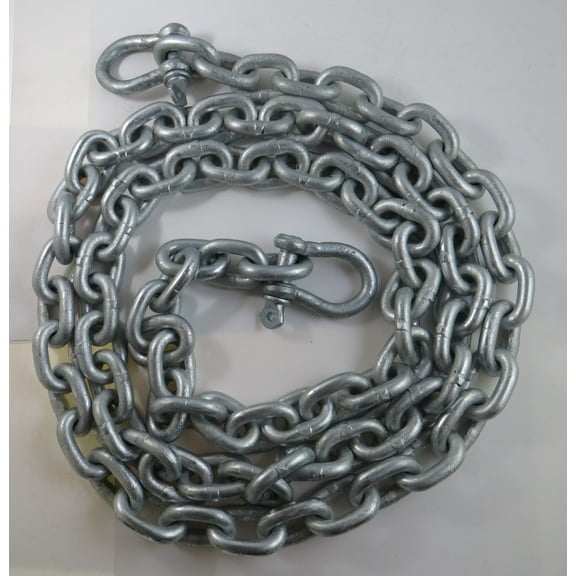 US Galvanized Windlass 5/16" x 10' ISO G4 Anchor Chain HDG with Galvanized Shackles