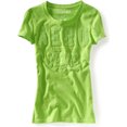 thumbnail image 1 of Aeropostale - Camiseta gráfica para mujer con ojales Aero Nyc, verde, extragrande, 1 of 2