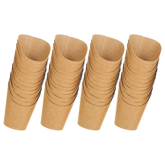 Tineasur 50Pcs Small Snack Cups Kraft Paper Food Container for Guests Light Brown