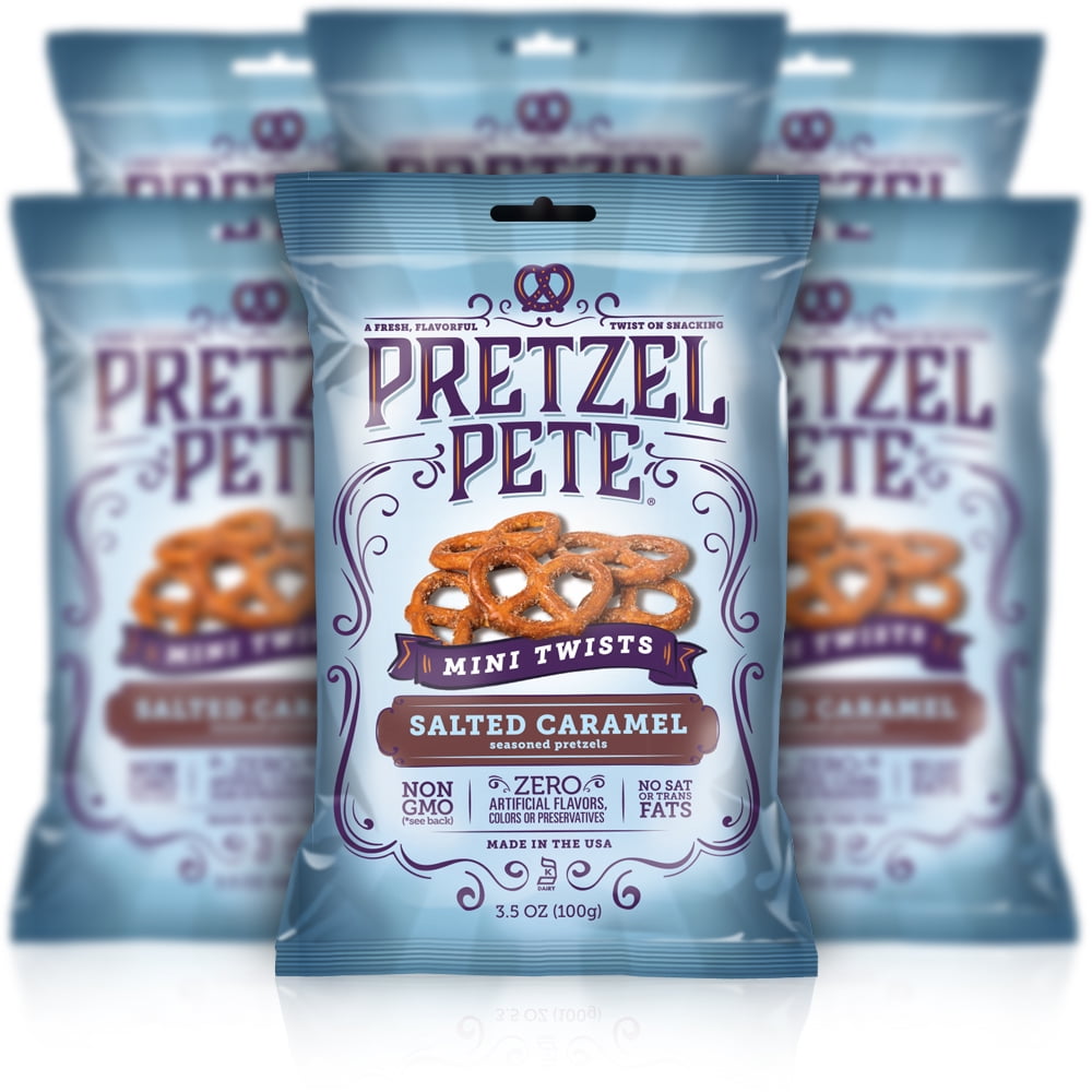 Pretzel Pete Salted Caramel Mini Pretzel Twists, 6 Ct (3.5 Oz. Bags