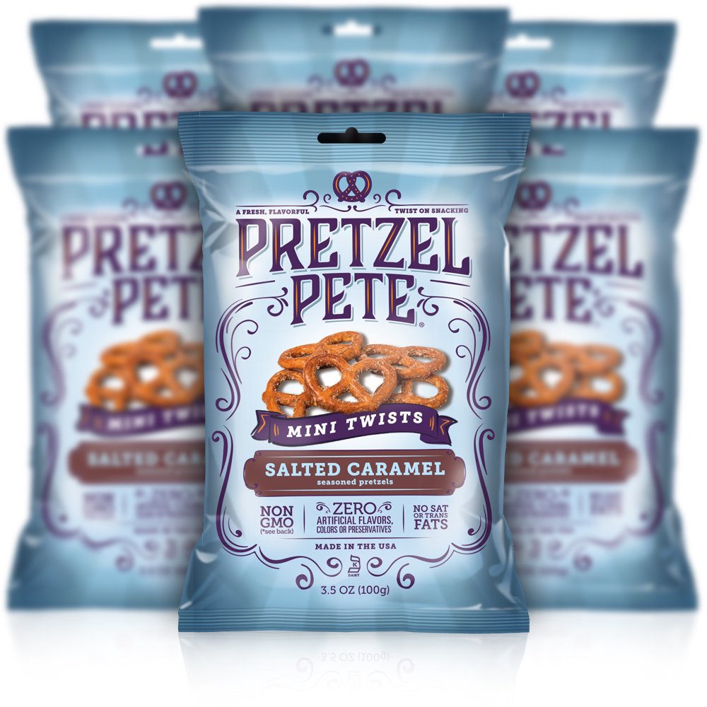Pretzel Pete Salted Caramel Mini Pretzel Twists, 6 Ct (3.5 Oz. Bags