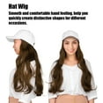 thumbnail image 4 of Gorra de béisbol blanca de moda Sombrero Peluca Sombrero de béisbol con pelucas adjuntas Cabello largo y rizado Postizo Gorra Extensiones de cabello para mujeres(03) Ecomeon no, 4 of 6