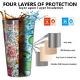 thumbnail image 3 of 16oz Tumblers Pioneer Flower Floral Print Pattern Stainless Steel Vacuum Insulated Double Wall Travel Tumbler Cups Mug with Lid and Straw,Cleaning Brush for Coffee,Tea, 3 of 4