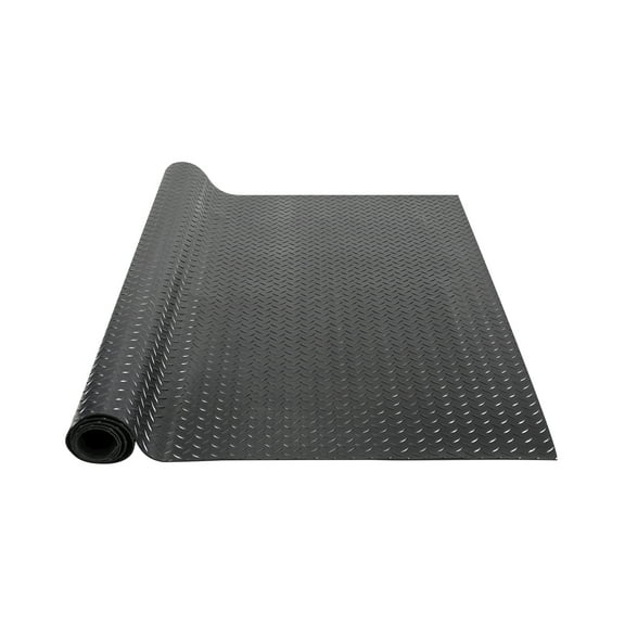 VEVOR Diamond-Plate Rubber Flooring Roll, 3 mm x 4 ft x 8 ft Garage Floor Mat, SBR Rubber Garage Flooring Roll, Easy to Clean, Diamond Plate Rubber Mat for Under Cars, Garage Industry Gym, Black