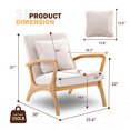 thumbnail image 2 of JULY'S SONG Mid Century Modern Accent Chair with Pillow, Linen Upholstered Reading Chair with Wood Frame, 25.6" W Arm Chairs in Living Room,Beige-Curved Armrest, 2 of 8