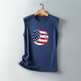 thumbnail image 5 of Wycnly 4th of July Tank Top for Women Independence Day Patriotic Tshirts Loose Fit Breathable Vest Summer Baseball US Flag Print Round Neck Sleeveless Fashion Blouses Navy s, 5 of 6