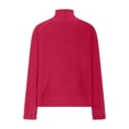 thumbnail image 5 of YUGYXL Women's Fall Long Sleeve Sweater Turtleneck Cozy Knit Sweater with Pearls Casual Loose Pullover Jumper Tops Red L, 5 of 6