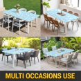 thumbnail image 5 of Sky Blue Christmas Table Cloths for 3 Foot Rectangle Tables, Xmas Tree Snowflake Winter Abstract Patio Waterproof Elastic Fitted Tablecloths, Washable Rectangular Table Cover for Camping, 5 of 8