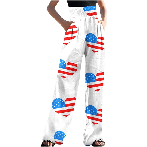 Pantalones de pierna ancha con estampado de bolsillo suelto informal de verano para mujer a la moda Fridja alkflakhf33522