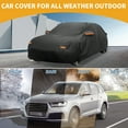 thumbnail image 2 of Car Cover Waterproof All Weather Automotive Outdoor Anti-UV Sun Rain Protection Full Exterior Cover with Reflective Strips Black for Acura Integra, 2 of 5