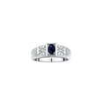 thumbnail image 1 of RYLOS Men's Rings Sterling Silver Classic 6X4MM Oval Gemstone & Diamond Ring Sapphire September Birthstone Rings For Men, Silver Rings, Size 12, 1 of 7