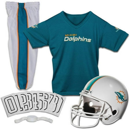 Franklin Sports NFL Miami Dolphins Youth Licensed Deluxe Uniform Set, Medium