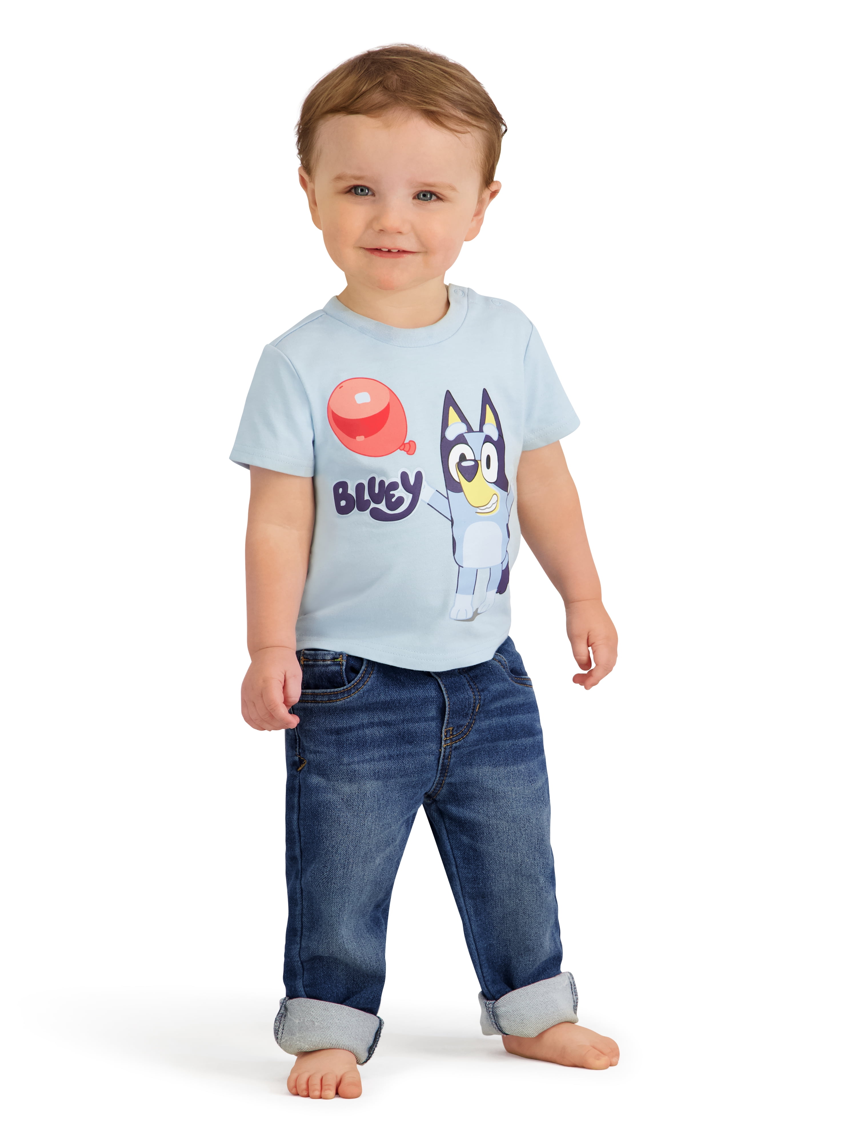 Bluey Baby Boy 2 Pack Short Sleeve Tee Shirts, Sizes 0/3 Months-24 Months