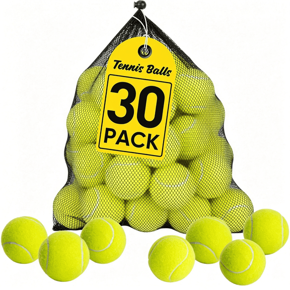 CYFW 16/30/40/60/80 Pcs Tennis Balls, High Elasticity Tennis Balls , Comes with a Portable Mesh Bag, Tennis Ball for Dogs, Suitable for Beginner Training Ball, Durable & Bounce