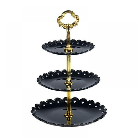 

3 Tier Dessert Stand Plastic Tier Cake Stand Fruit Candy Display Round Dessert Tier Stand for Wedding Birthday Family Party