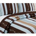 thumbnail image 1 of Comforter Set Queen Size  3-Piece Coverlet Set for Night Sleep  Bedding Quilt with Green Yellow Blue Plaid Striped Real Patchwork, 1 of 4