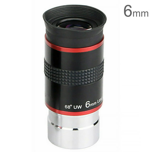 Toystoory Ocular telescópico astronómico TureClos 1,25 pulgadas 68 grados gran angular monocular ocular con protector de goma Accesorios de cámara y óptica 6MM