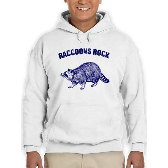 Raccoons Rock Hoodie Men -Smartprints Designs, Male Large