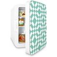 thumbnail image 2 of Cooluli Infinity Green Checkered Pattern 10 Liter Compact Portable Cooler Warmer Mini Fridge for Bedroom, Office, Dorm, Car - Great for Skincare & Cosmetics (110-240V/12V), 2 of 6