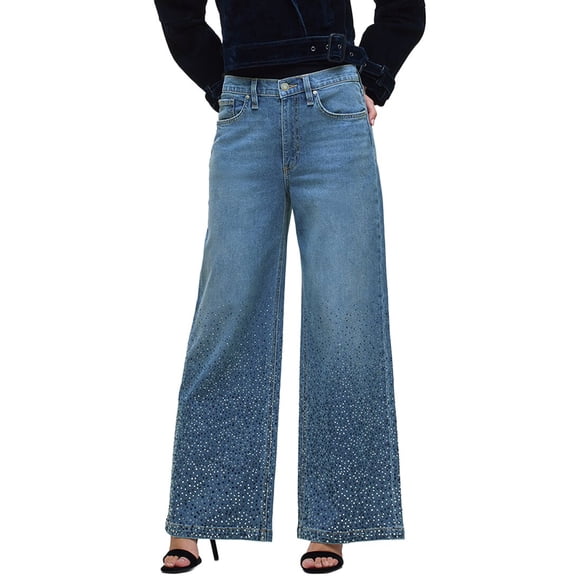 HUDSON Jeans womens Jodie Crystal Blue Wide Leg Jean, 29, Blue