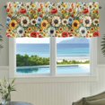 thumbnail image 3 of Spring Blossoming Valances for Windows White Sunflower Red Poppy Garden Leaves Rod Pocket Curtain Valance Window Treatment Short Curtains for Kitchen Living Room, 42"x18", 3 of 9