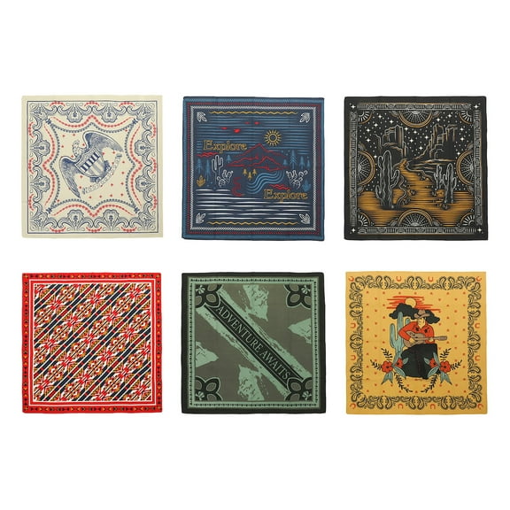 Lightweight Americana 22"x22" 6-Pack Bandana Set
