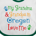 thumbnail image 4 of Inktastic Oregon My Grandma and Grandpa Love Me Boys or Girls Baby Bib, 4 of 4