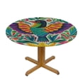 thumbnail image 3 of JEUXUS Mexican Birds Floral Round Tablecloth Circular Table Cloths Cover Washable Tabletop Runner for Kitchen Party Picnic Dining Decor, 3 of 7