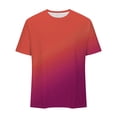 thumbnail image 4 of Zylanna Men's Short Sleeve T-Shirts, Gradient Color Lightweight Summer Crew Neck Daily leisure Tops for Men Orange Size 3XL, 4 of 5