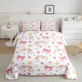 thumbnail image 2 of spefrowx Pink Rainbow Bow Queen Comforter Set for Teens, Kawaii Star Love Heart Comforter Sets Queen, Pink Reversible, 3-Piece, 1 Comforter and 2 Pillowcases, 2 of 6